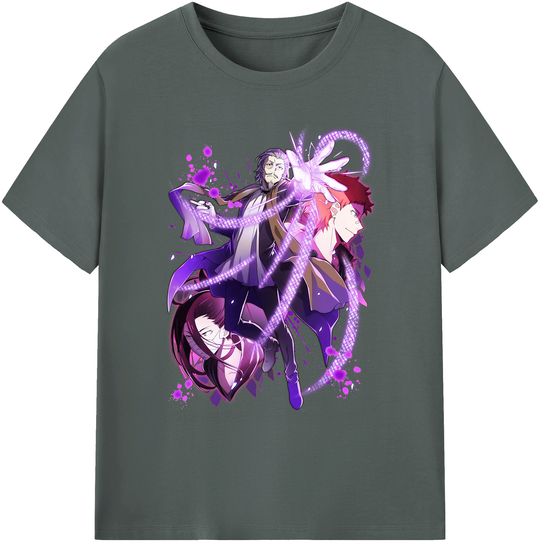 （画像用） 文豪ストレイドッグス Bungo Stray Dogs 綿100％ メンズ半袖Tシャツ｜肌触りやわらか＆通気性